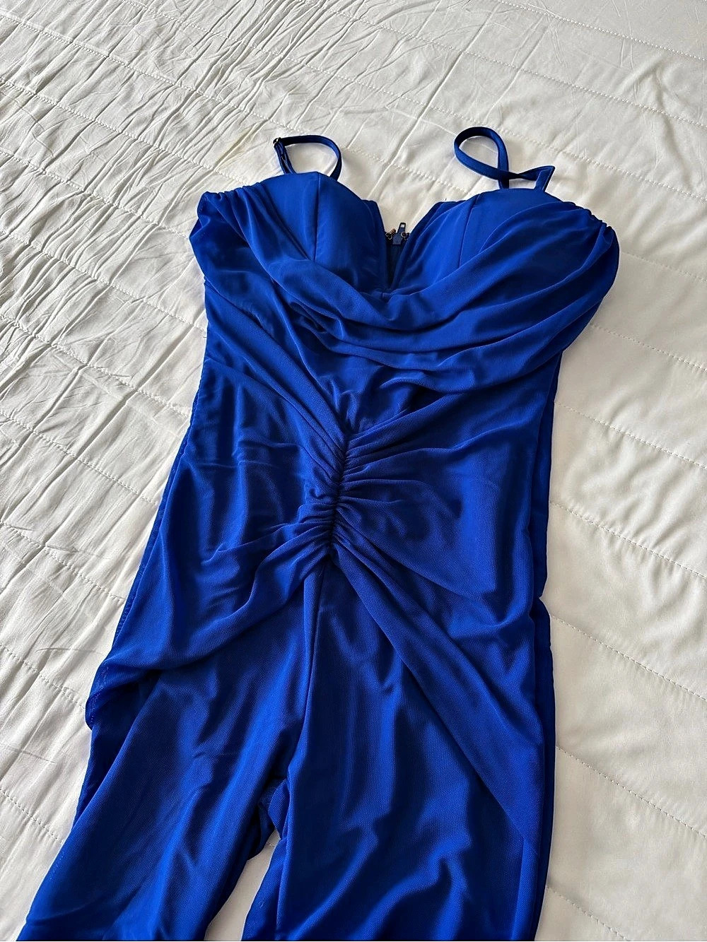 Ruched Cobalt Blue Jumpsuit